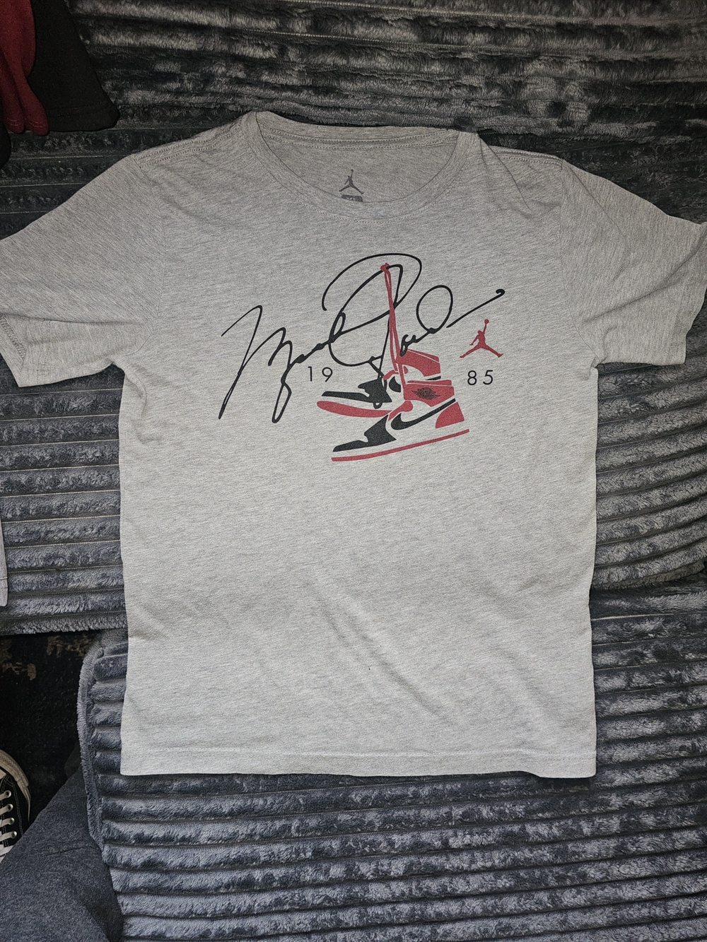 Jordan Light Gray Signature Sneaker Graphic Tee